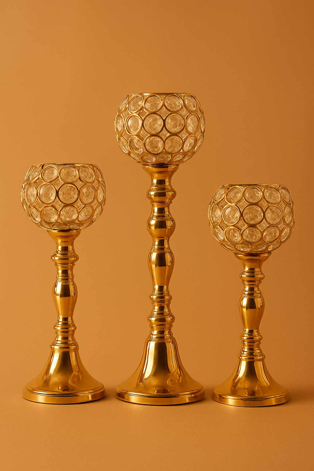 DECORATIVE CRYSTAL CANDLE STANDS