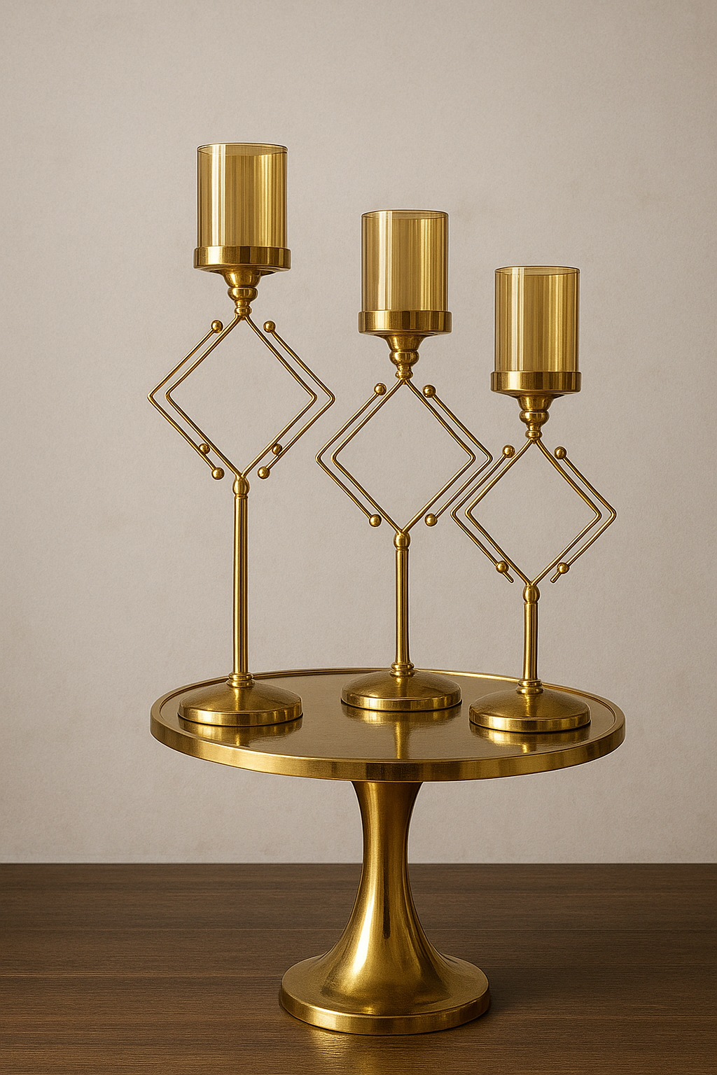 Opulent Radiance Candle Holder Set 3pcs