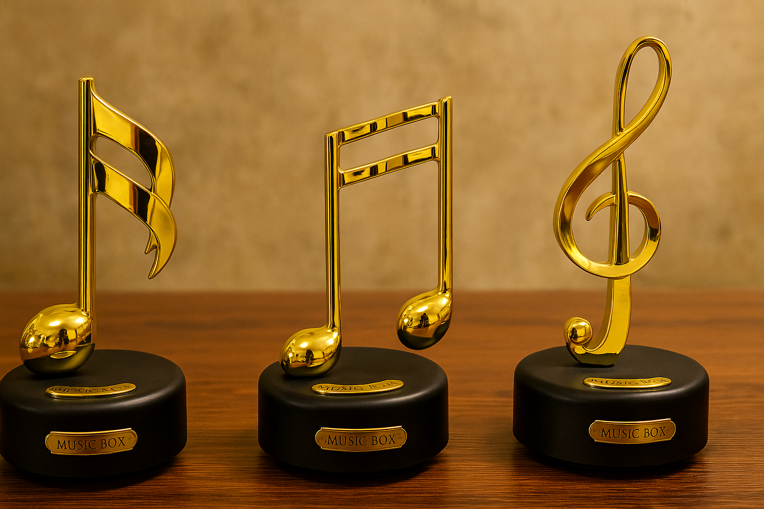 "Golden Melody Music Note Decor Set"
