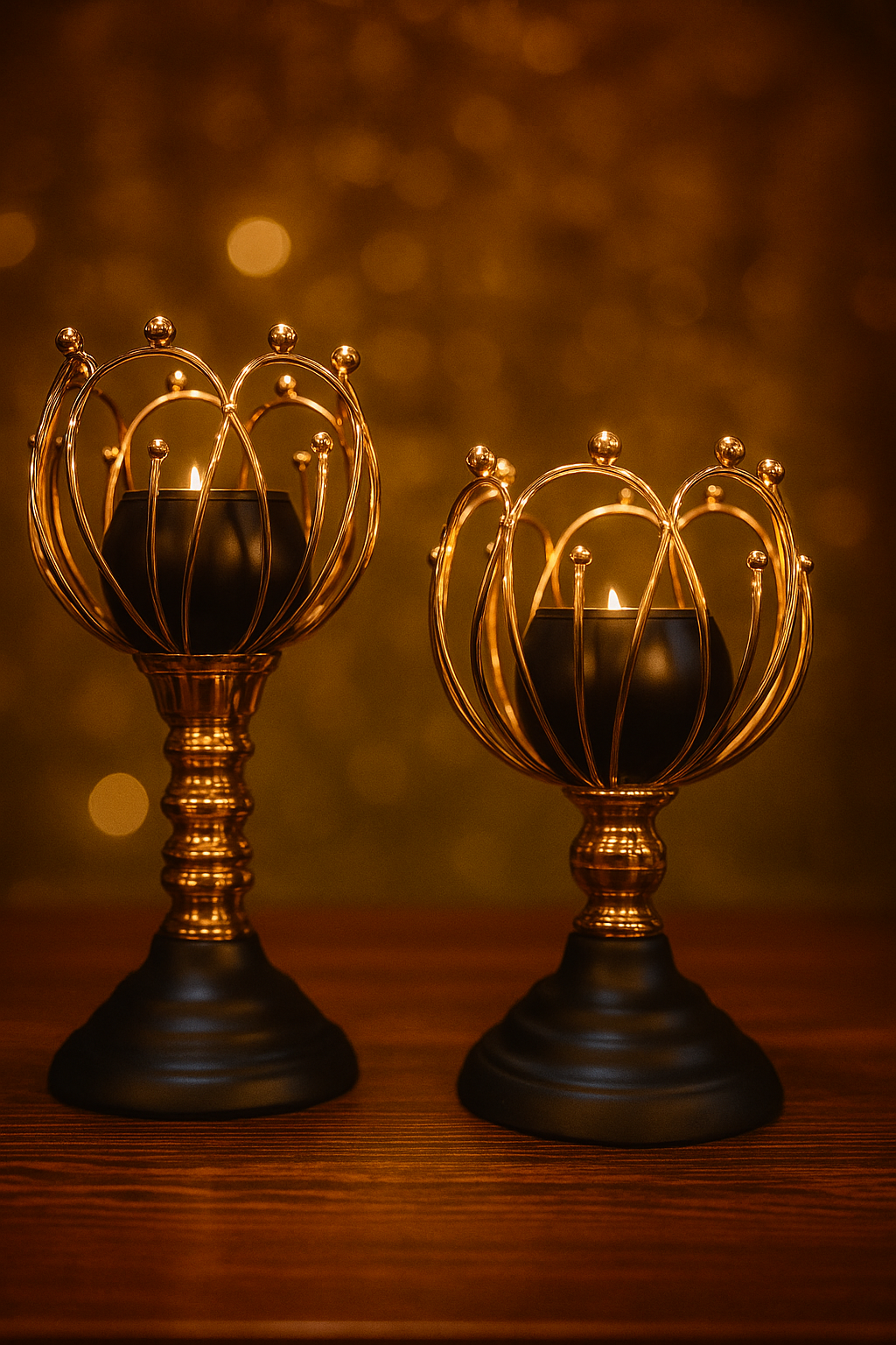 TIMELESS ELEGANCE: CAGE STYLE CANDLE STANDS COMPLETE SET