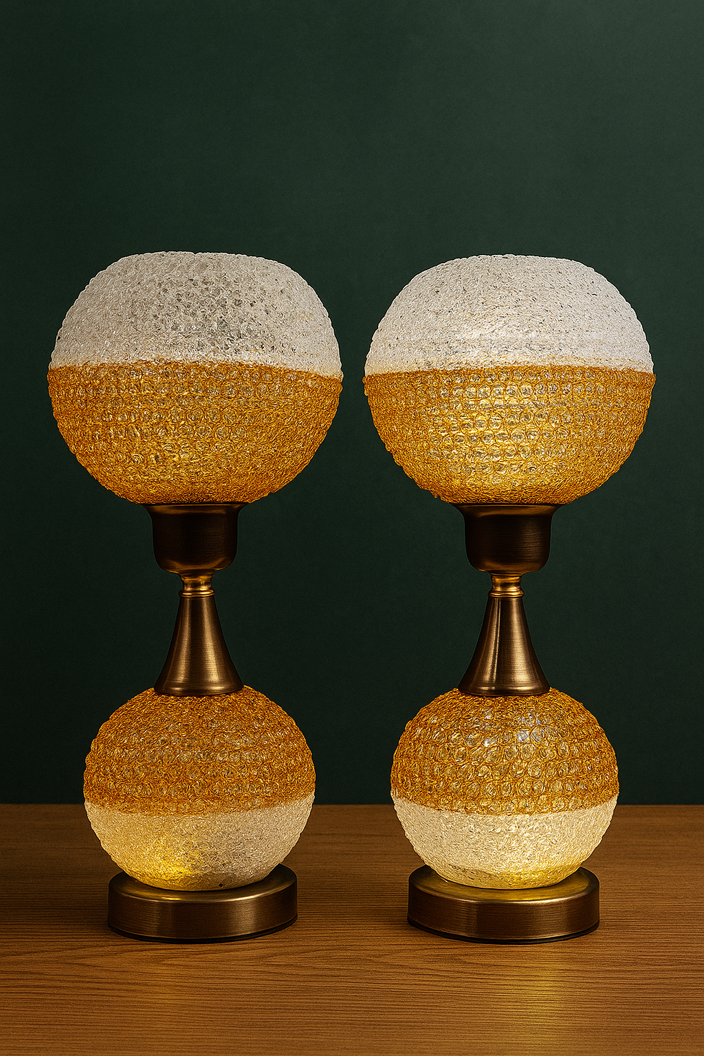 "Golden Crystal Globe Table Lamps"