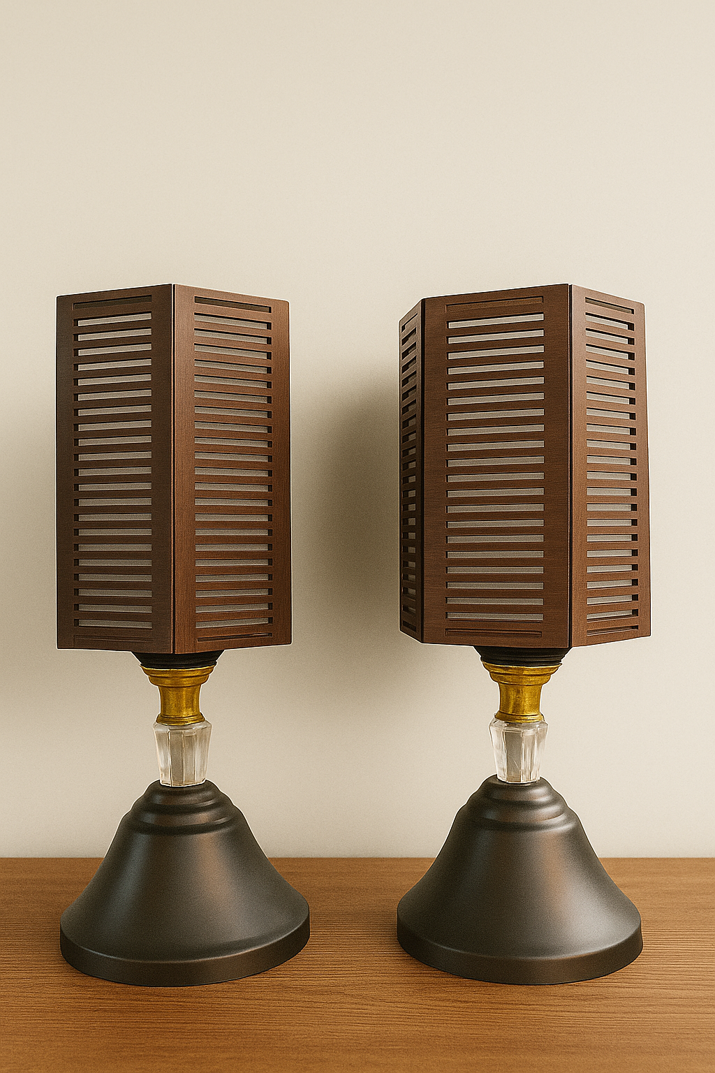 VINTAGE STYLE WOODEN TABLE LAMPS