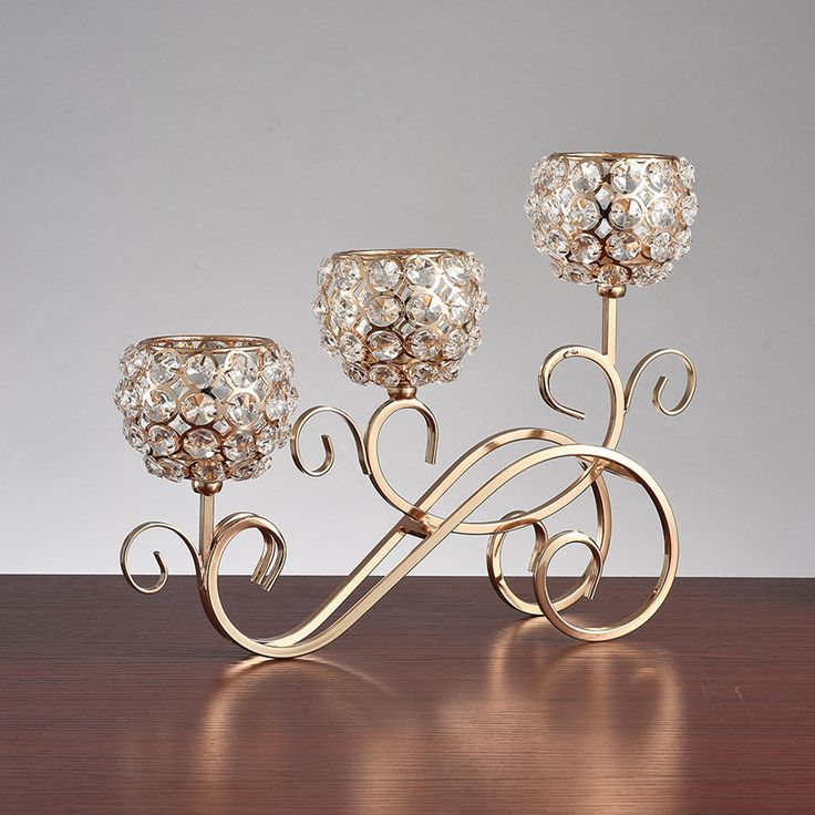 '' 3 ARMS CRYSTAL CANDLE HOLDERS''