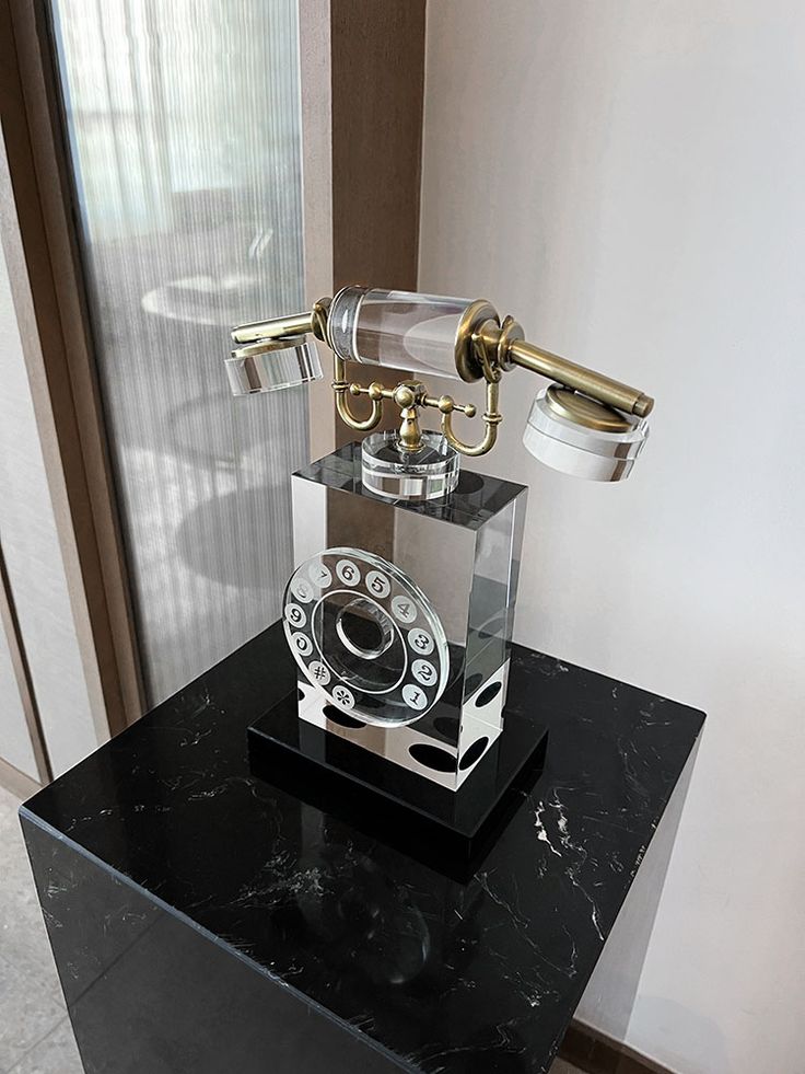 VINTAGE CRYSTAL TELEPHONE DECORATION