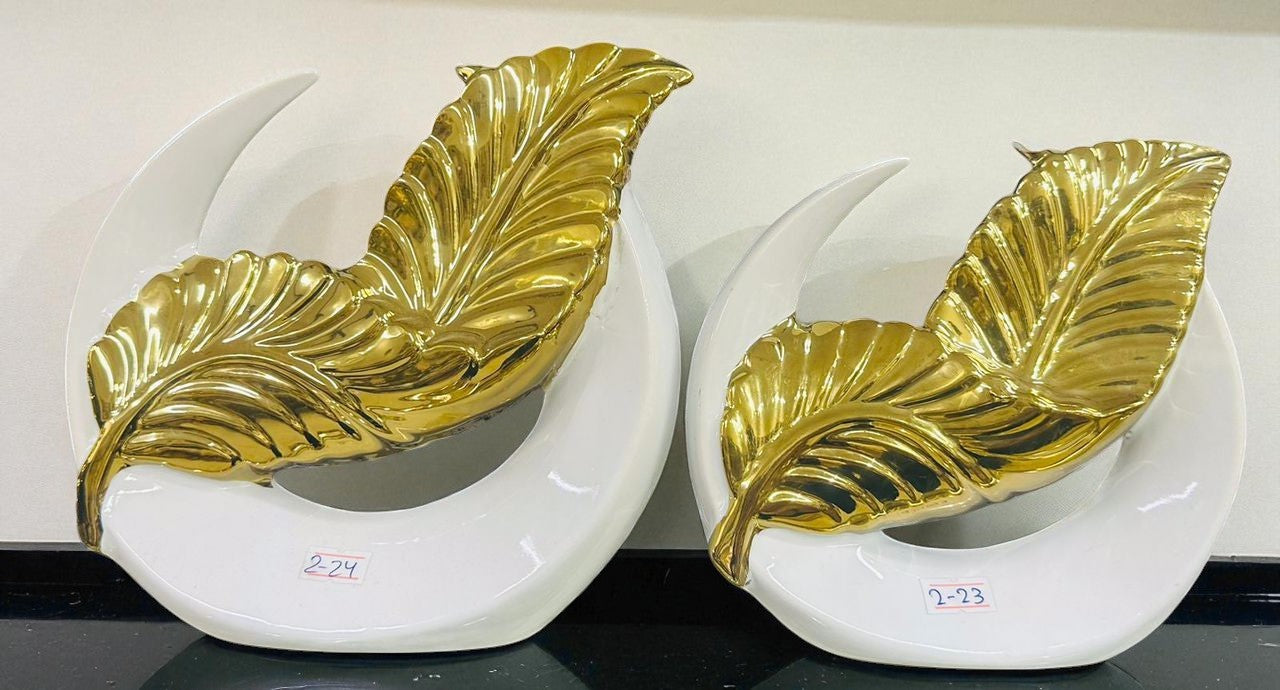 Elegant Home Decor with Golden Leaves complete set