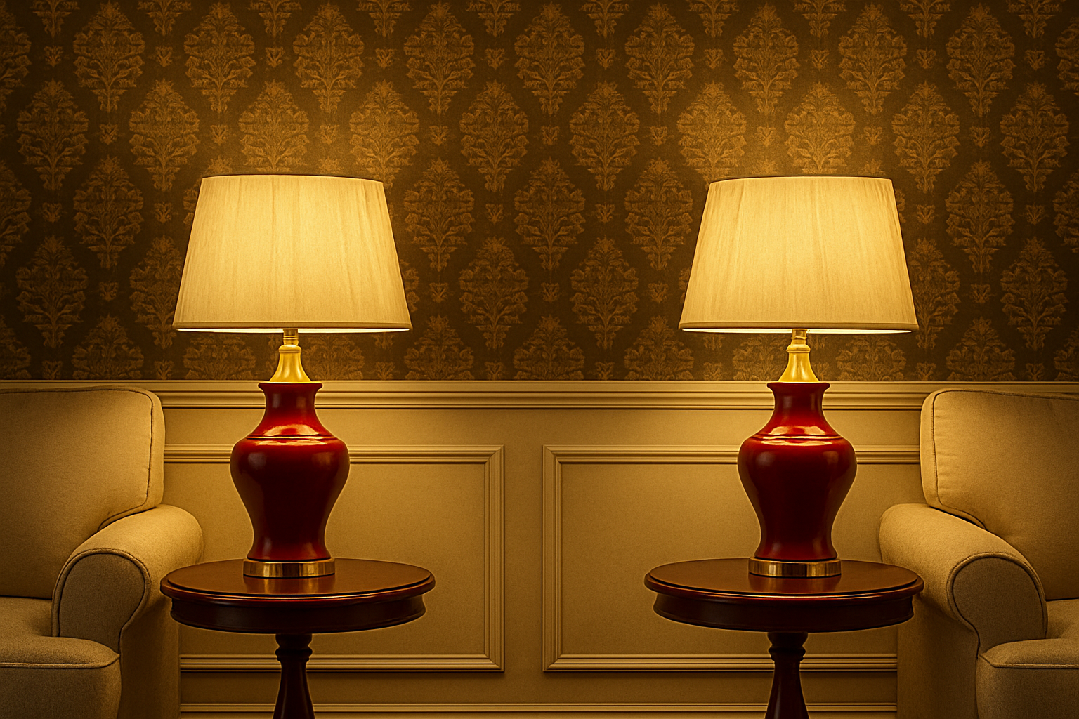 Classic Red Ceramic Lamps