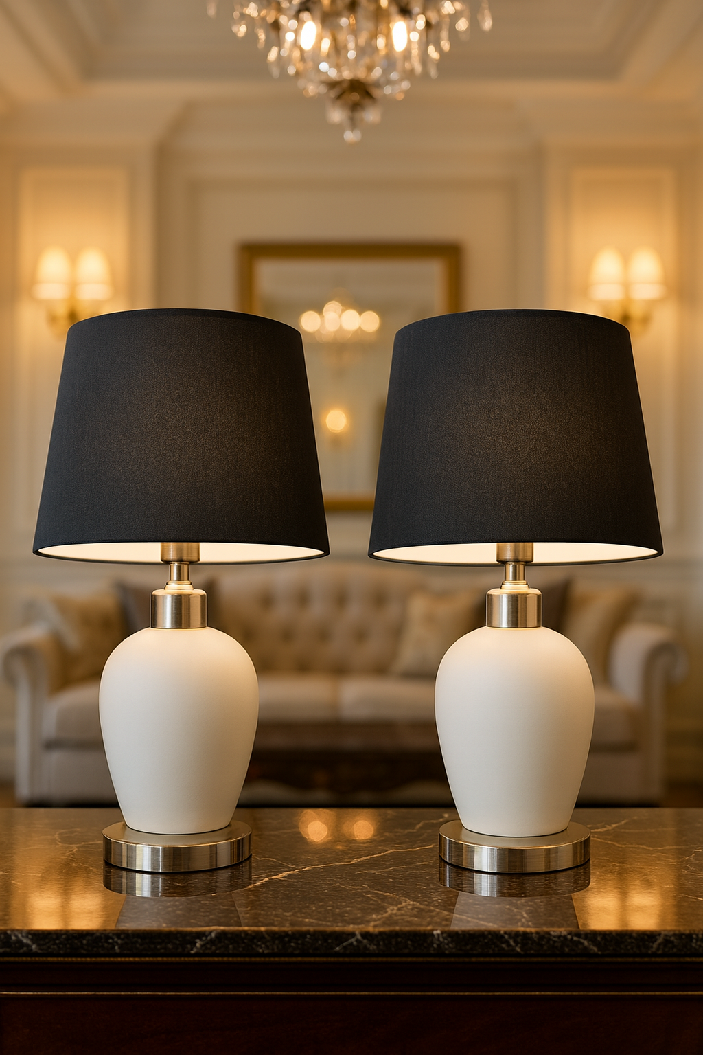 ✨ Premium Modern Ceramic Table Lamp Pair