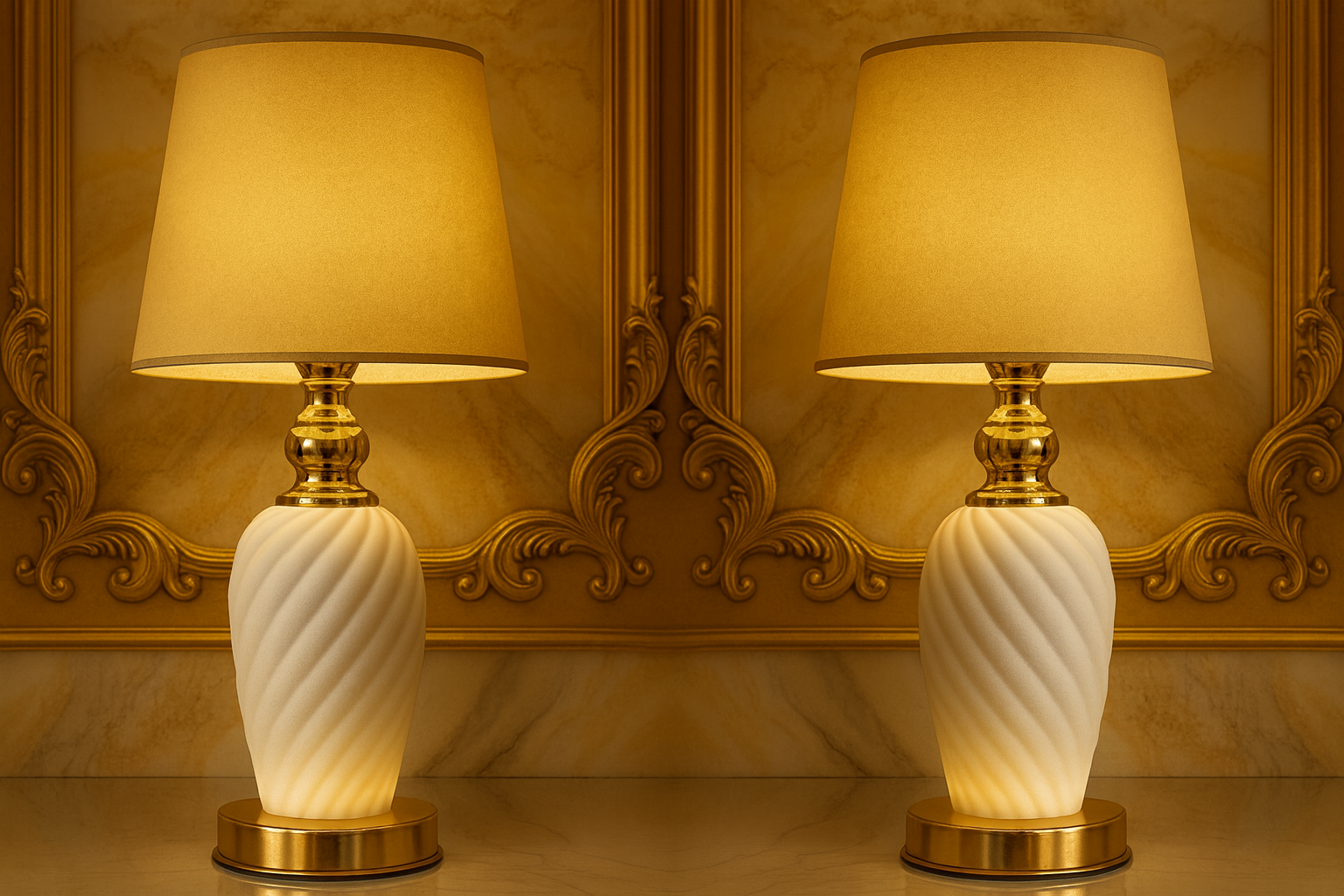 Golden Twin Elegance Lamps