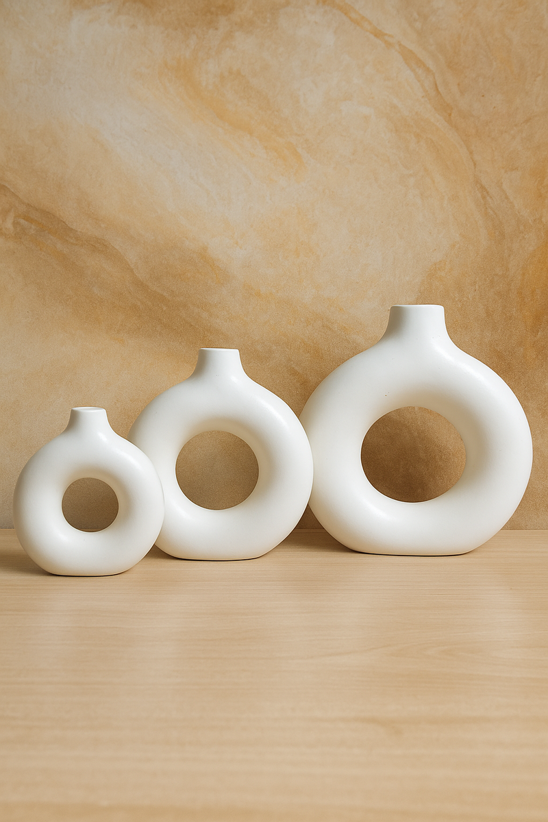 MODERN ELEGANT DONUT VASES