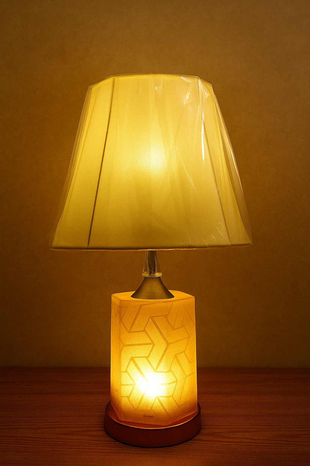 "Golden Glow Geometric Table Lamp"
