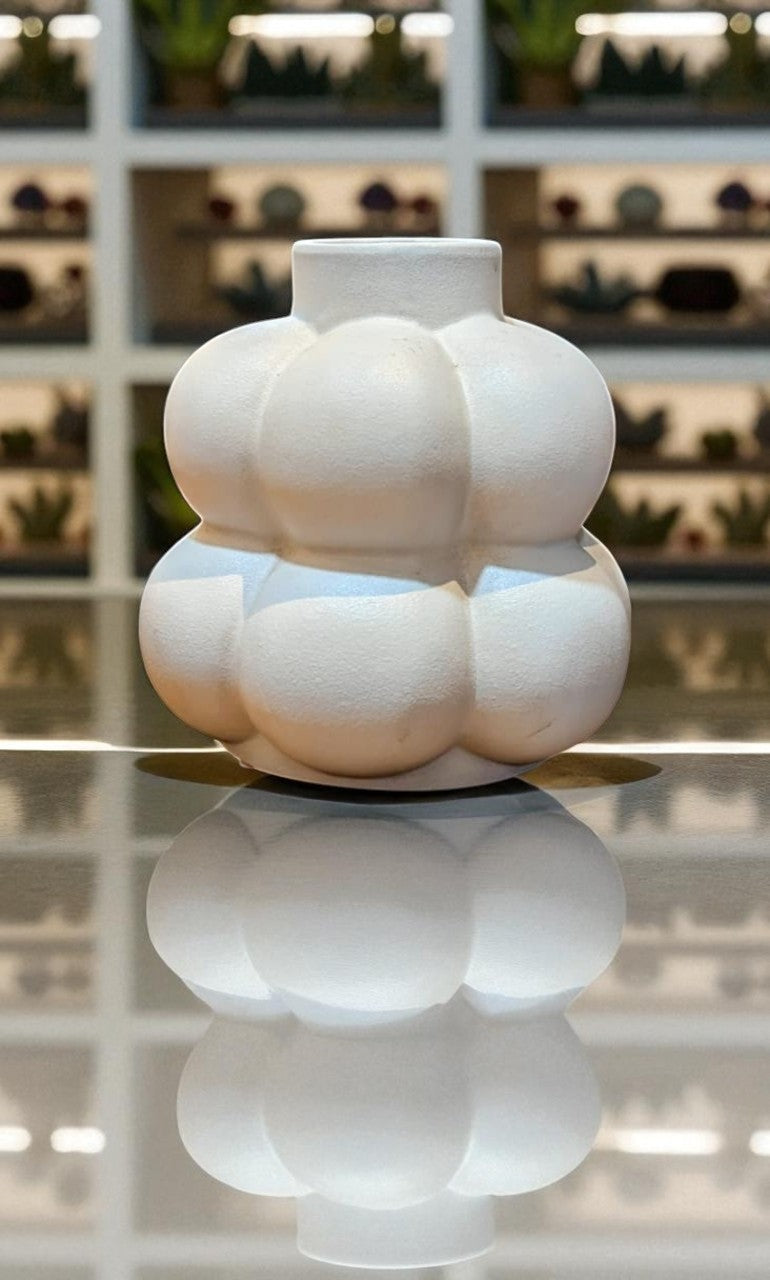 Sculptural White Balloon Vase